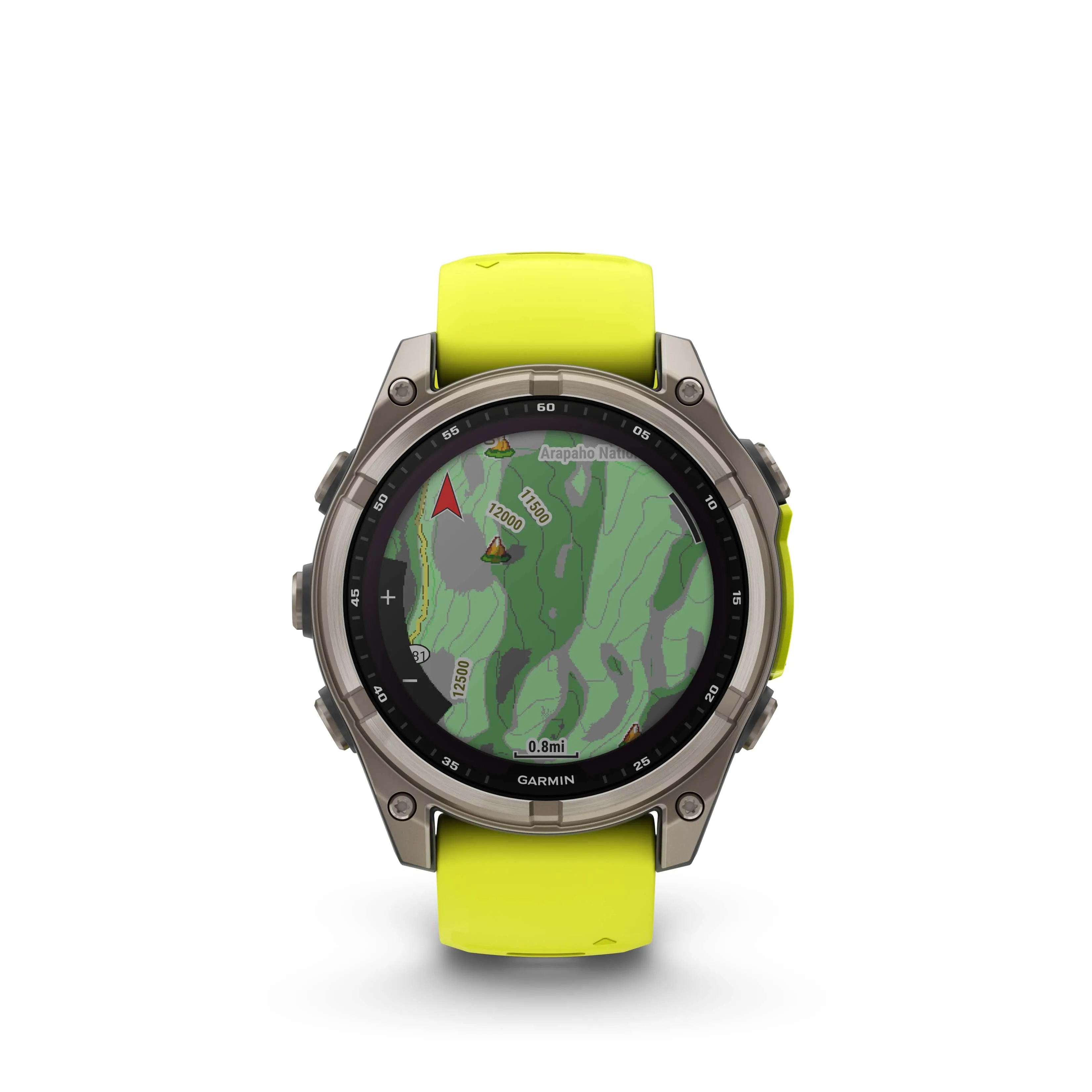 Fenix 8 Smartwatch, 47mm - Solar, Sapphire, Titanium with Amp Yellow/Graphite Silicone Band - 010-02906-21