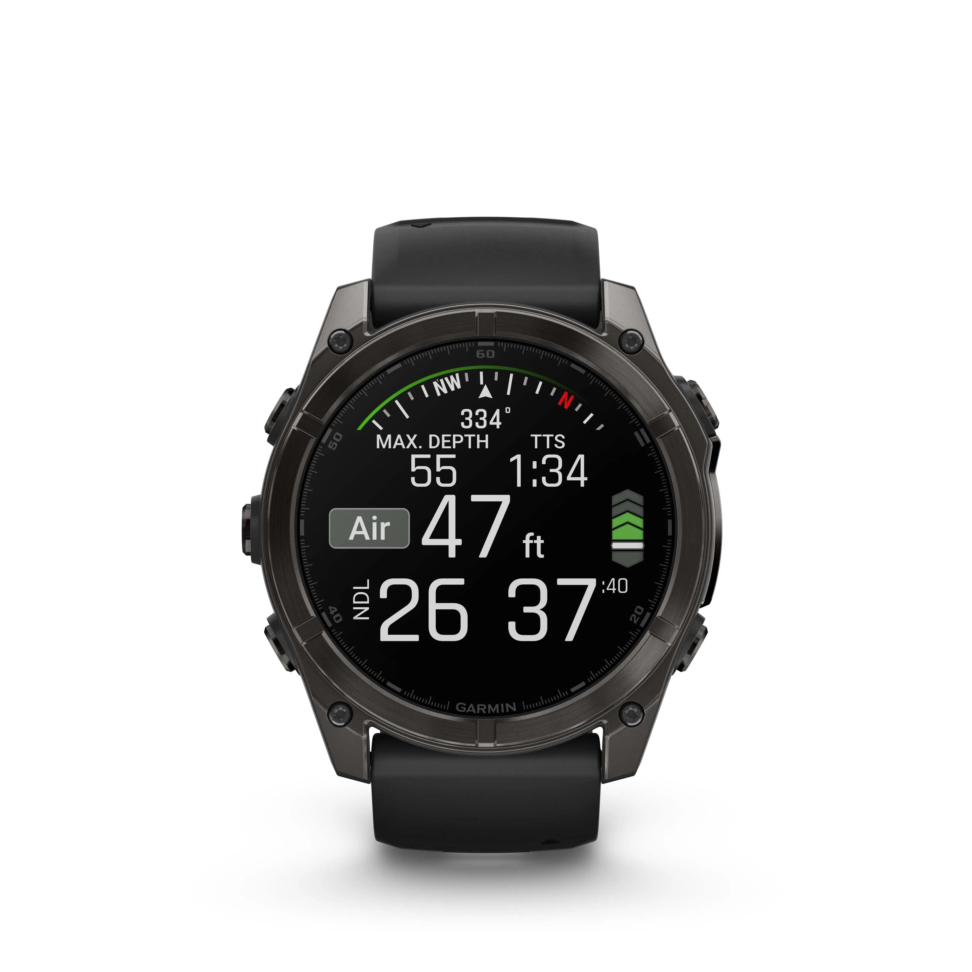 Fenix 8 Smartwatch, 51mm - AMOLED Sapphire, Carbon Grey DLC With Black/Pebble Grey Silicone Band - 010-02905-21