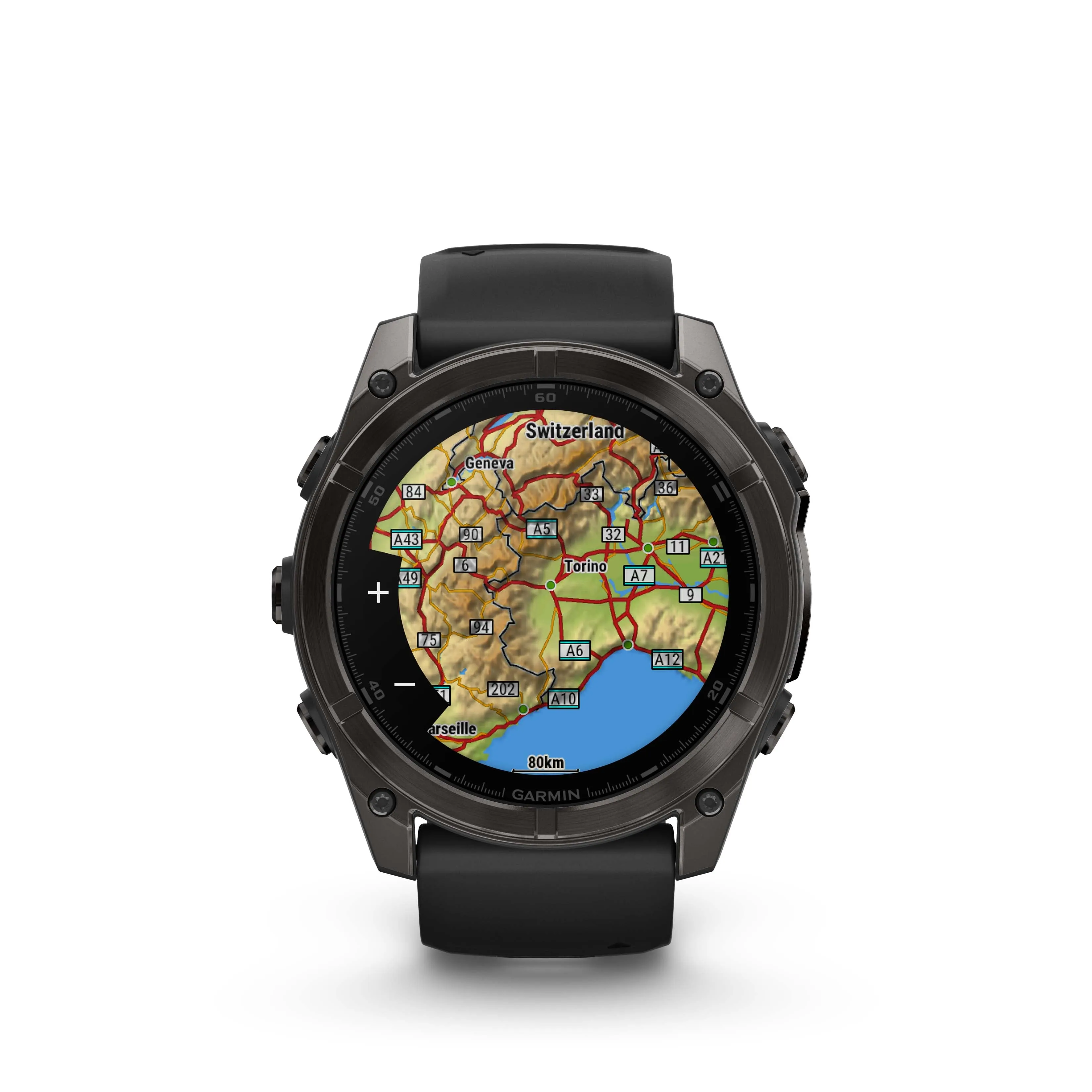 Fenix 8 Smartwatch, 51mm - AMOLED Sapphire, Carbon Grey DLC With Black/Pebble Grey Silicone Band - 010-02905-21