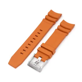 Firewave Resilient Curved End FKM rubber Watch Strap, Burnt Orange