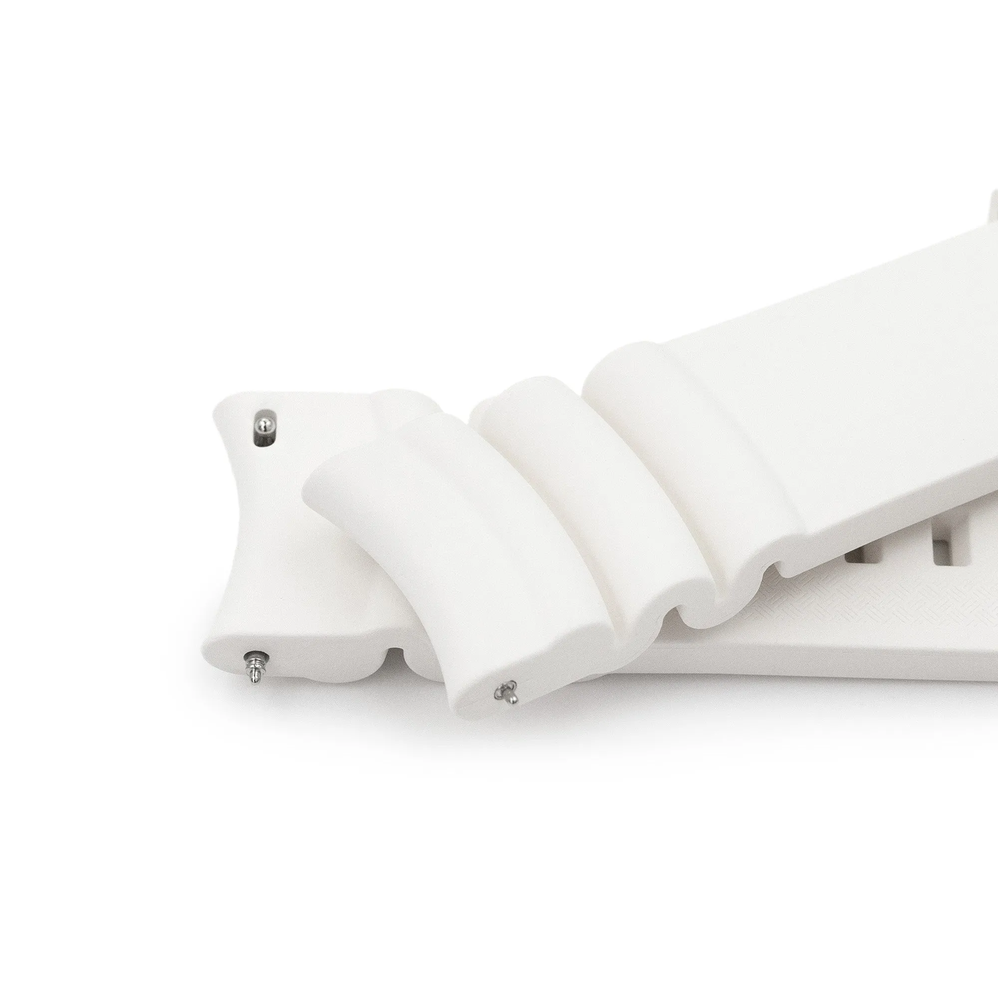 Firewave Resilient Curved End FKM rubber Watch Strap, White