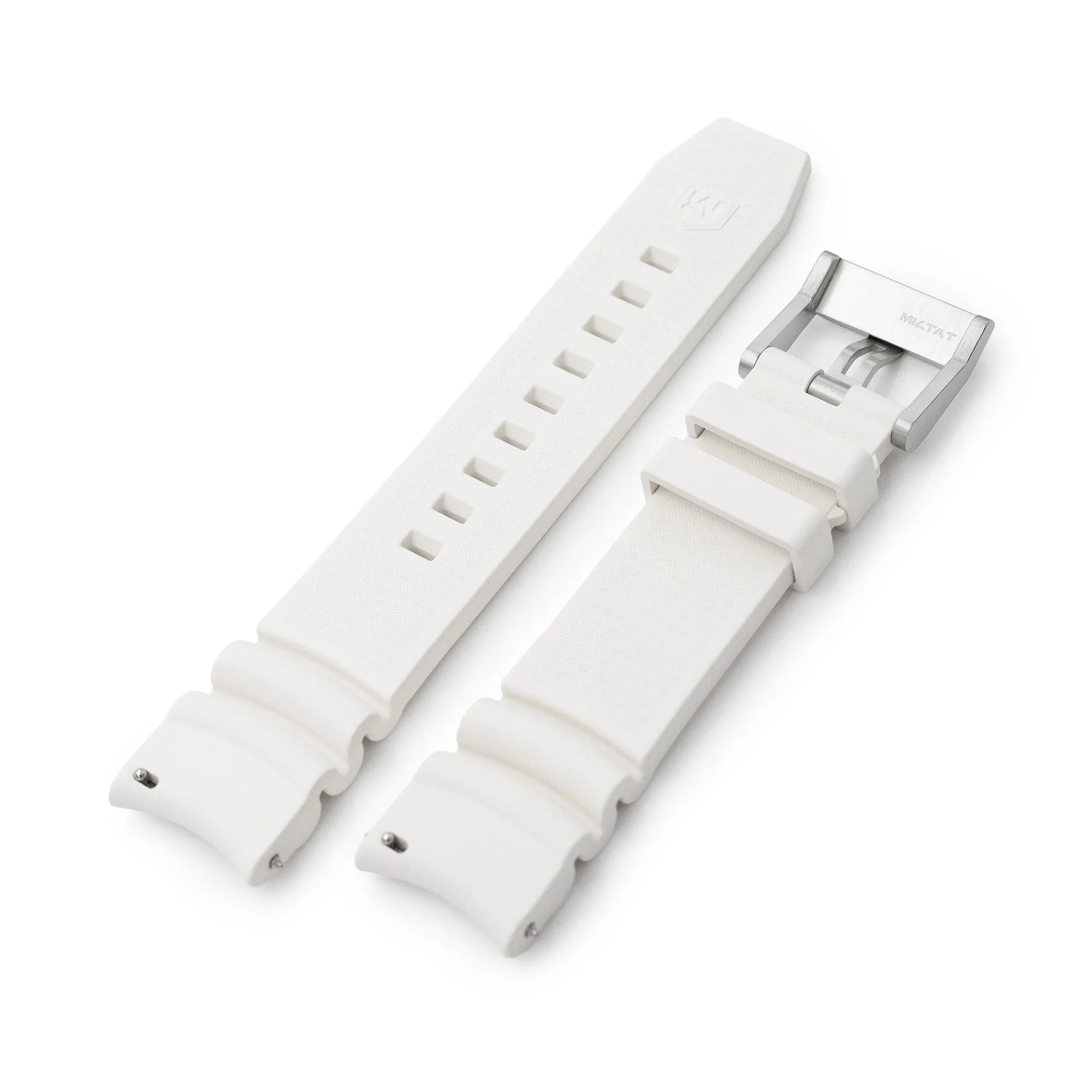 Firewave Resilient Curved End FKM rubber Watch Strap, White