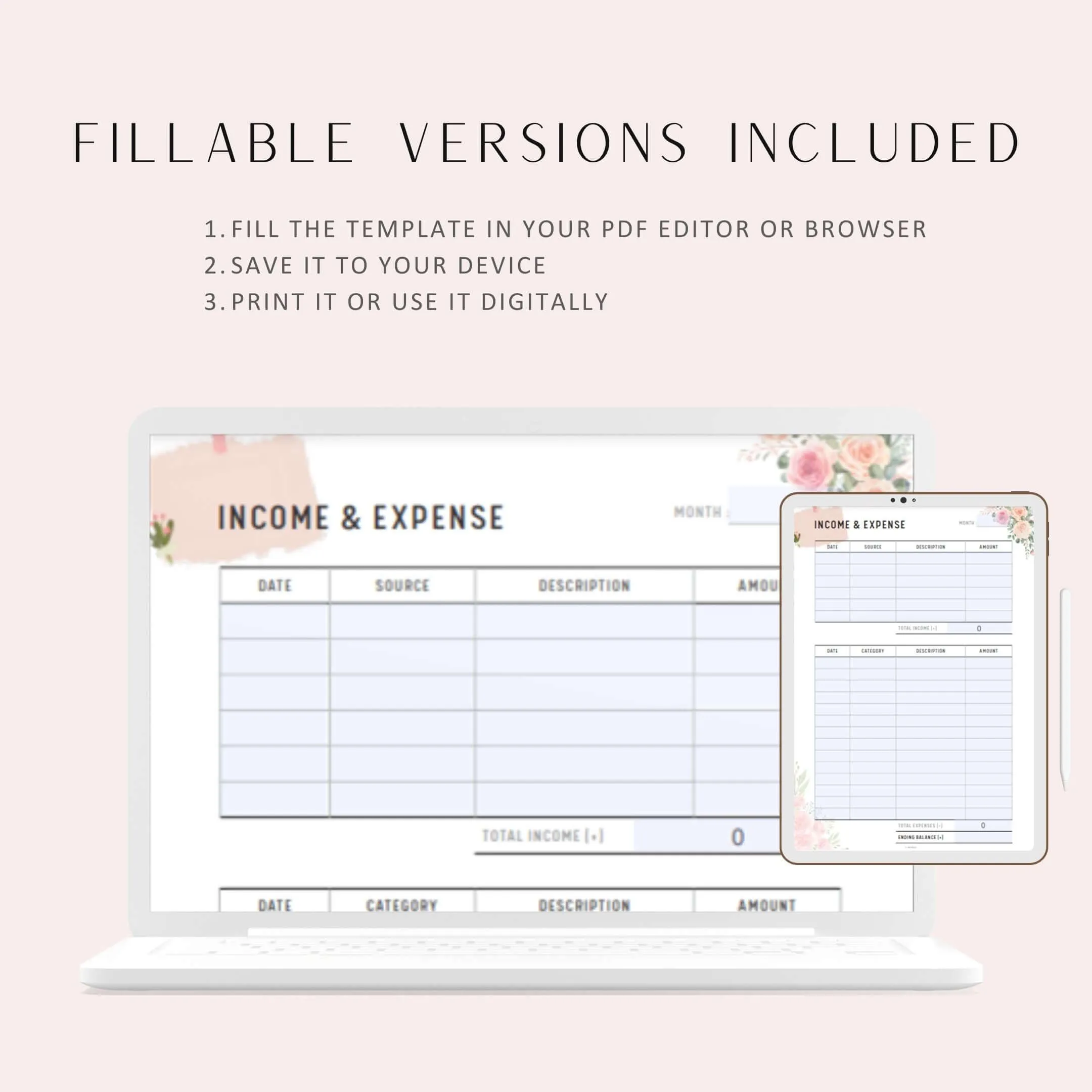 Floral Income and Expense Tracker - M096