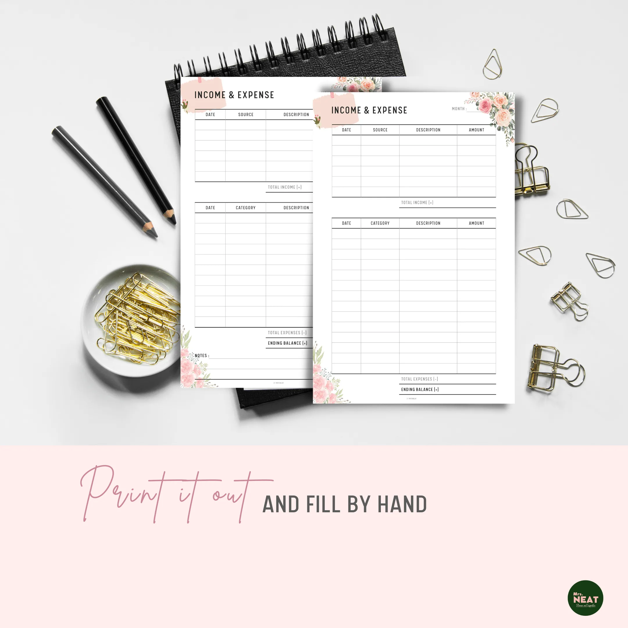 Floral Income and Expense Tracker - M096