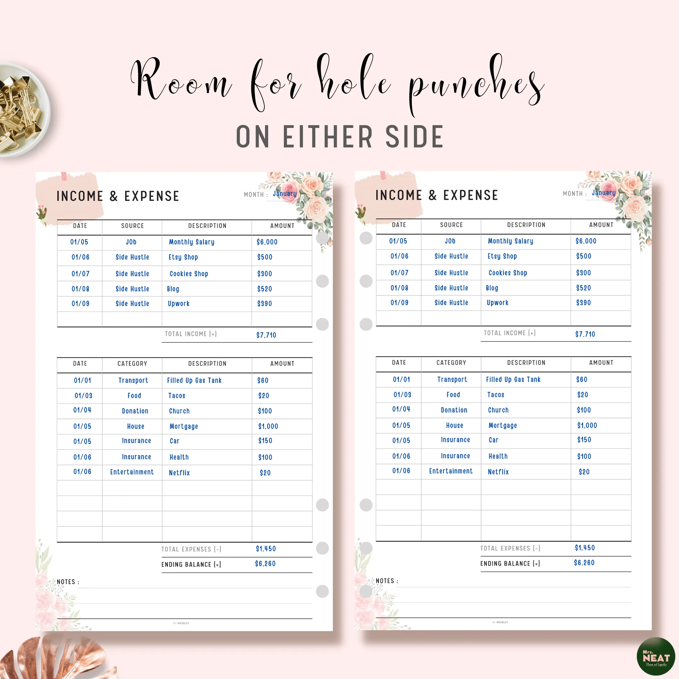Floral Income and Expense Tracker - M096
