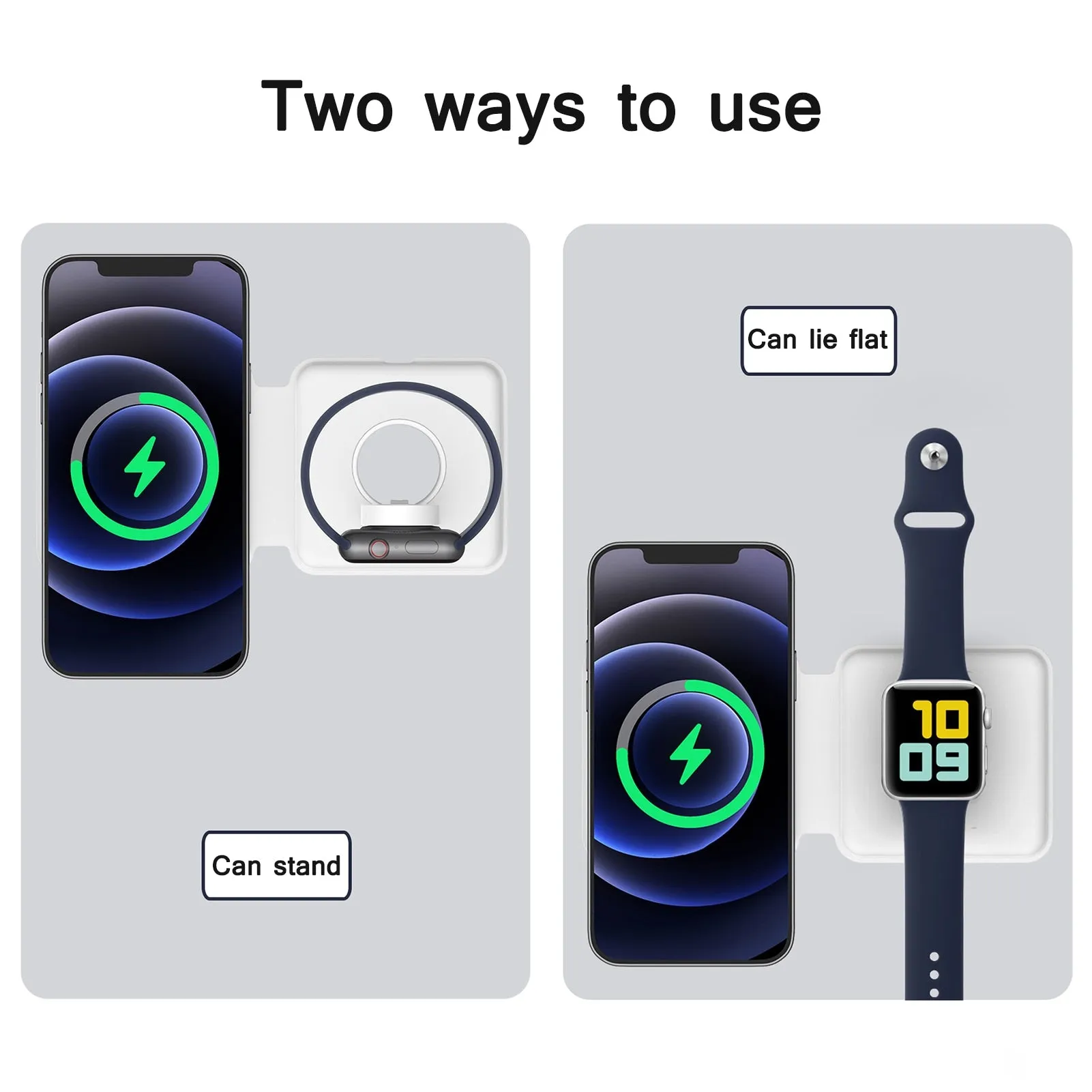Foldable Double Wireless Fast Charger Pad