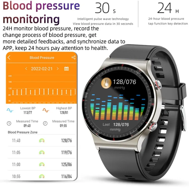 G08 1.3-Inch TFT Smart Watch with ECG Monitoring and Menstrual Cycle Reminder for Men and Women