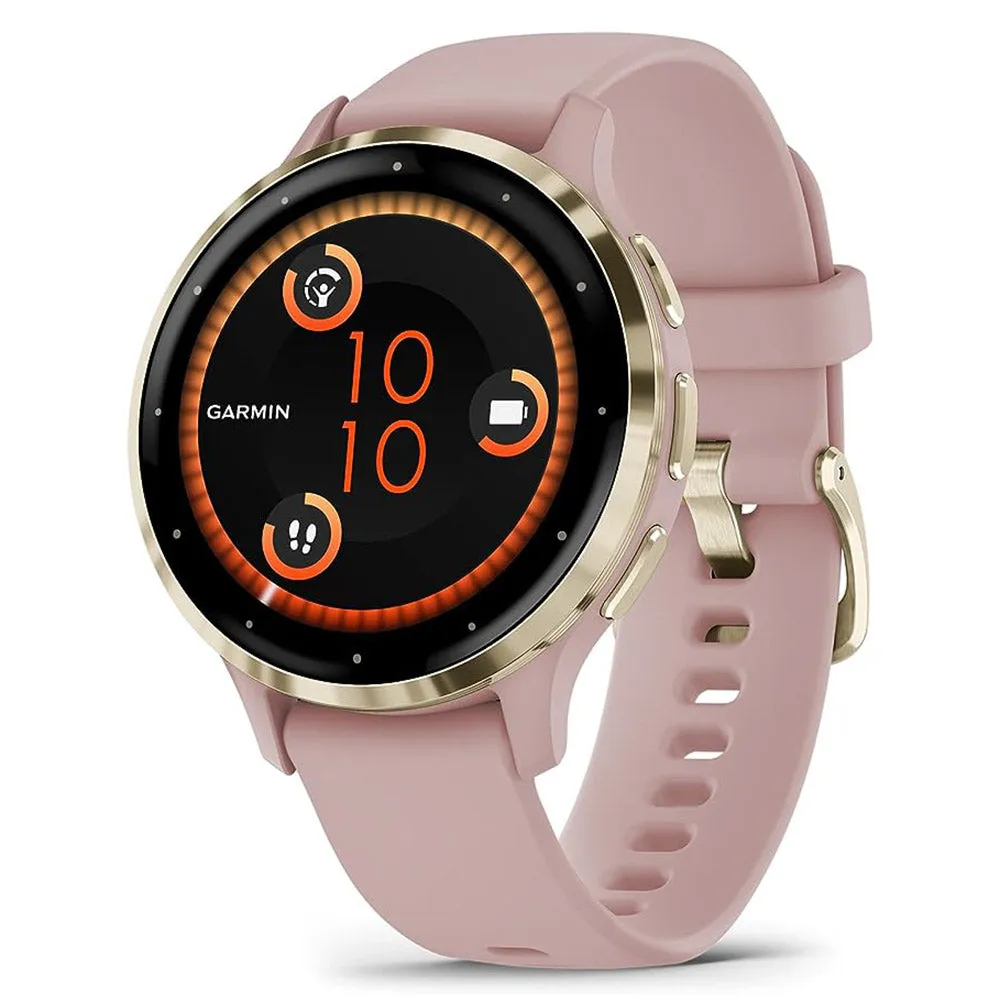 Garmin Venu 3S Dust Rose AMOLED Display Advanced Health and Fitness Features Up to 10 Days of Battery GPS Smartwatch - 010-02785-03