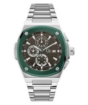 GC Gent's Coussin Shape Silver Green Watch Y99022G5MF