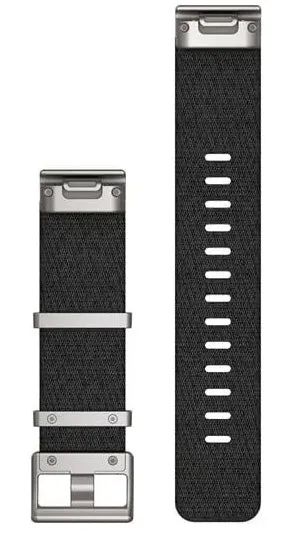GRM Watch Band QuickFit 22 Jacquard Weave Black Nylon