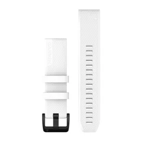 GRM Watch Band QuickFit 22 White With Black Stainless Steel Hardware
