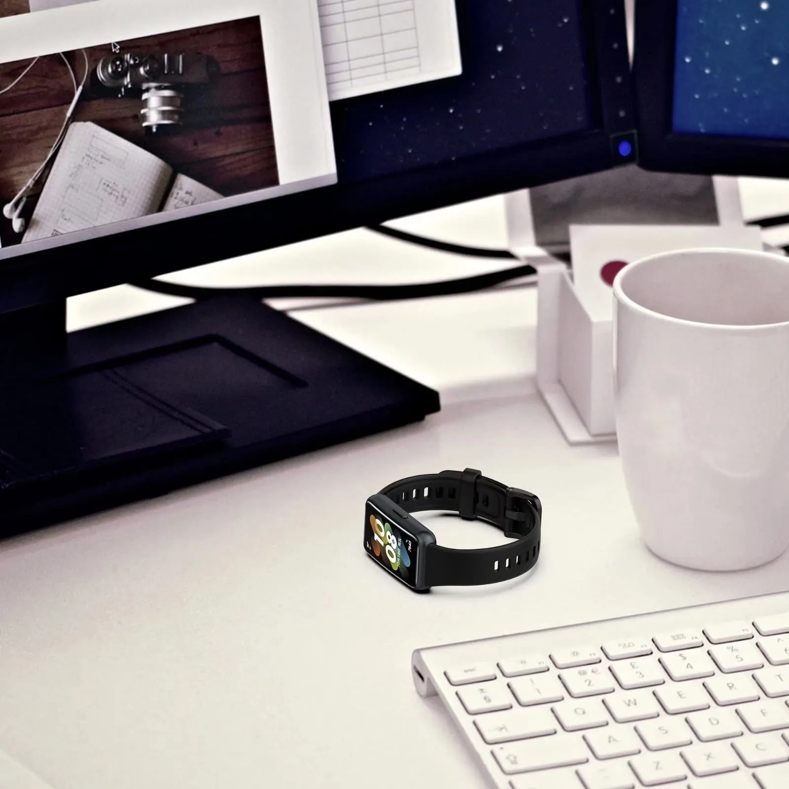 Huawei Band 7 Case |TPU Case with Screen Protector  Black/Silver