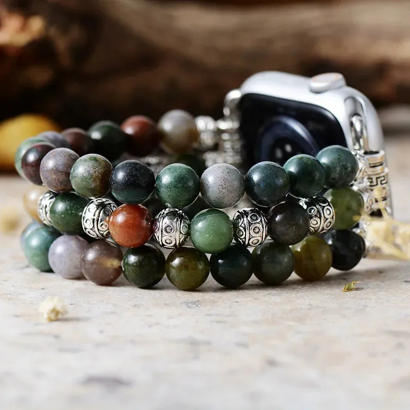 Indian Agate Stretchy Apple Watch Band