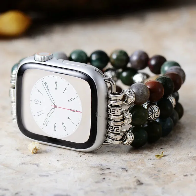 Indian Agate Stretchy Apple Watch Band