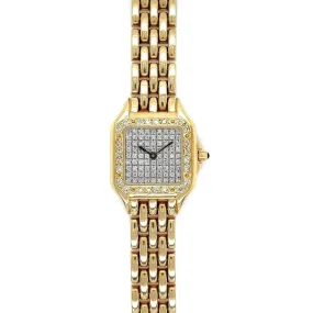 Italian Cartier Panthere Style .60tcw Diamond Dial & Bezel Watch Regard Jewelry Austin, Texas