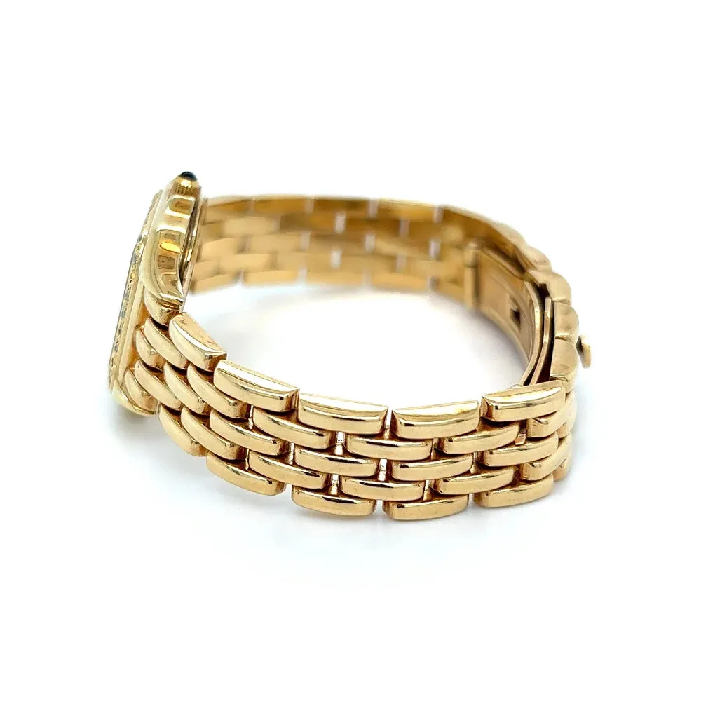 Italian Cartier Panthere Style .60tcw Diamond Dial & Bezel Watch Regard Jewelry Austin, Texas
