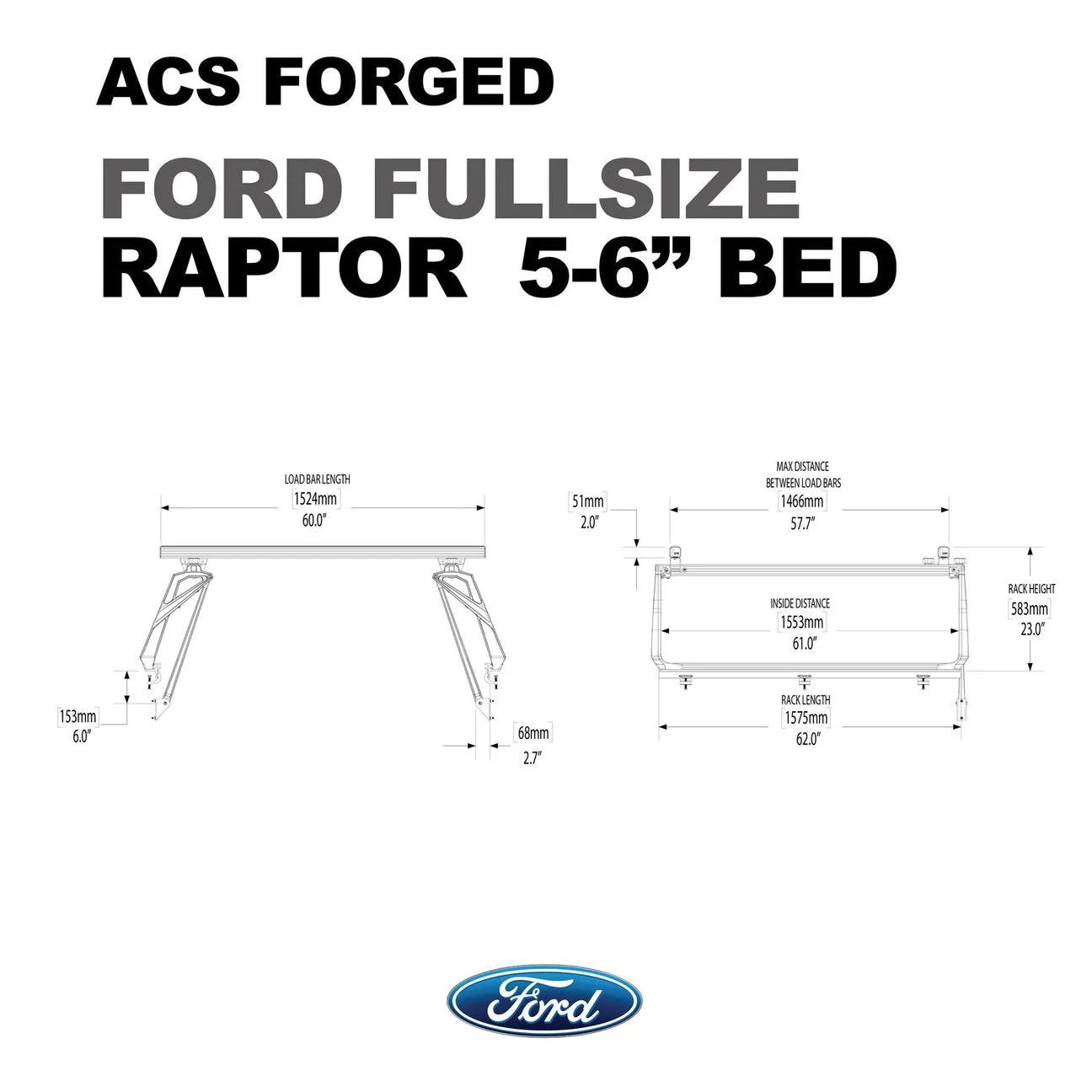 Leitner Active Cargo System FORGED Bed Rack For FORD