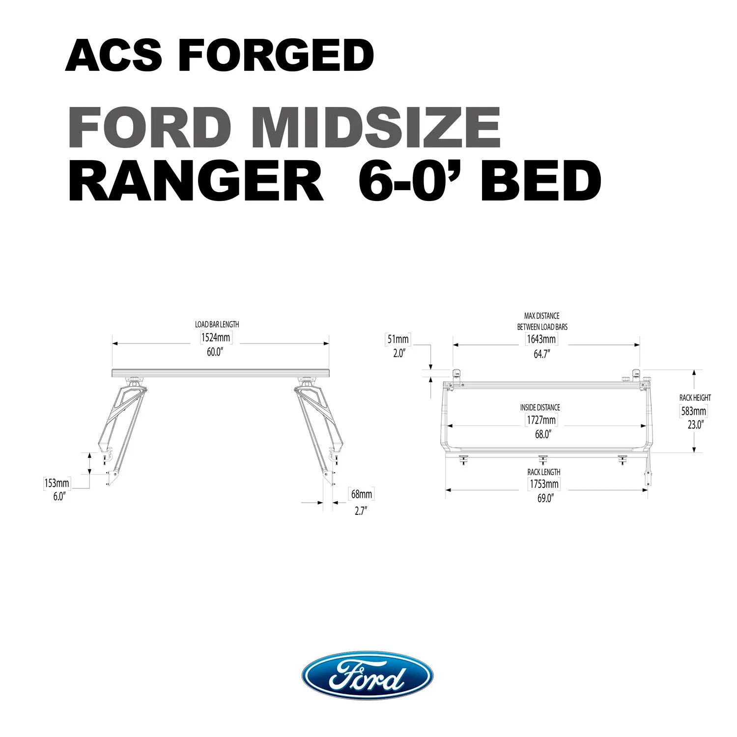 Leitner Active Cargo System FORGED Bed Rack For FORD