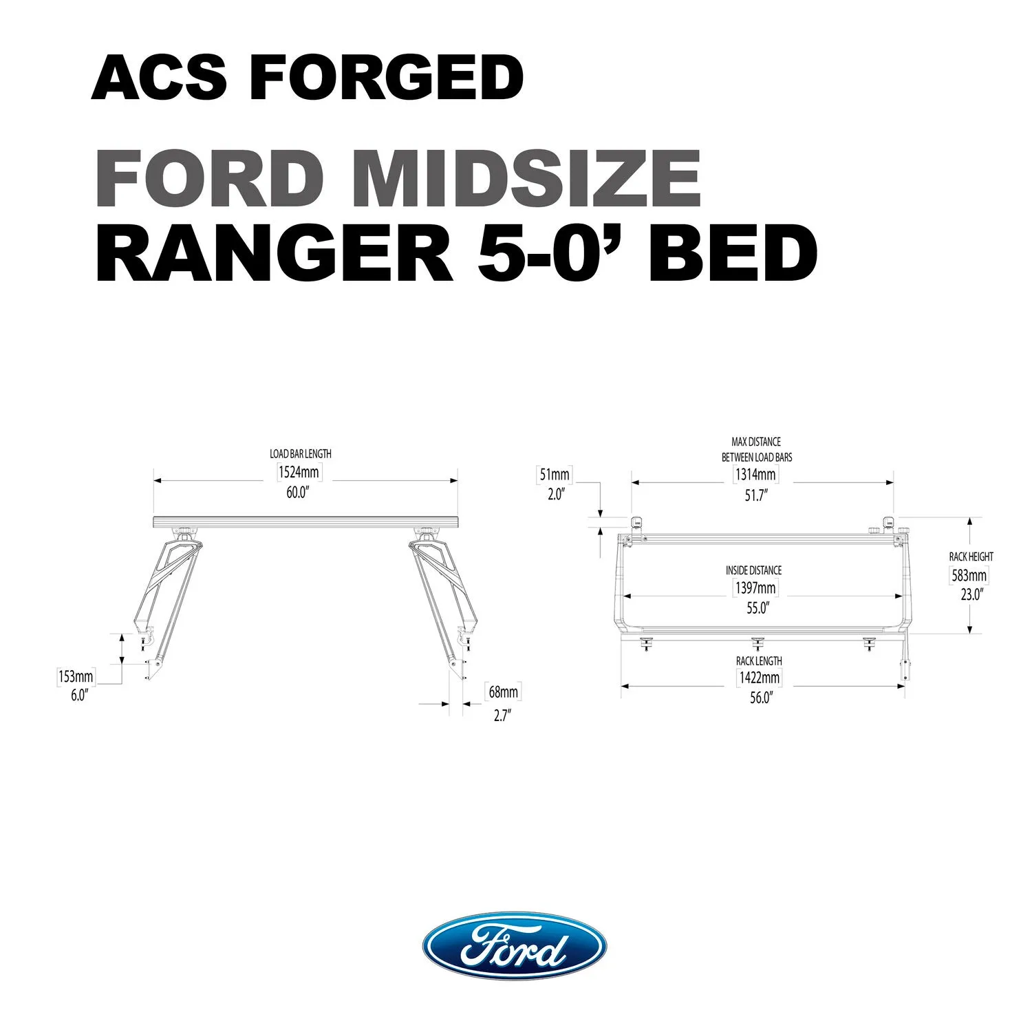 Leitner Active Cargo System FORGED Bed Rack For FORD