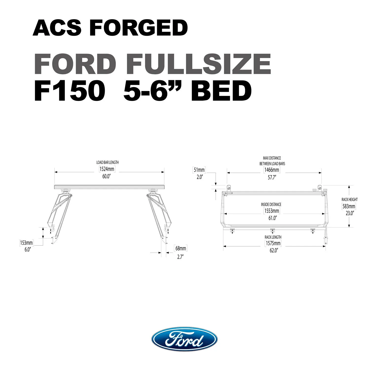 Leitner Active Cargo System FORGED Bed Rack For FORD