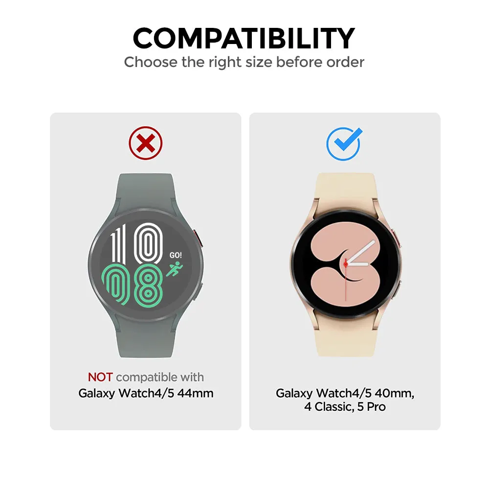 Matte Case with Built in Screen Protector | Galaxy Watch 5 40mm  Pack of 4  Protective cover | Clear/Black/Silver/Pink Sand