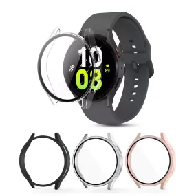 Matte Case with Built in Screen Protector | Galaxy Watch 5 40mm  Pack of 4  Protective cover | Clear/Black/Silver/Pink Sand