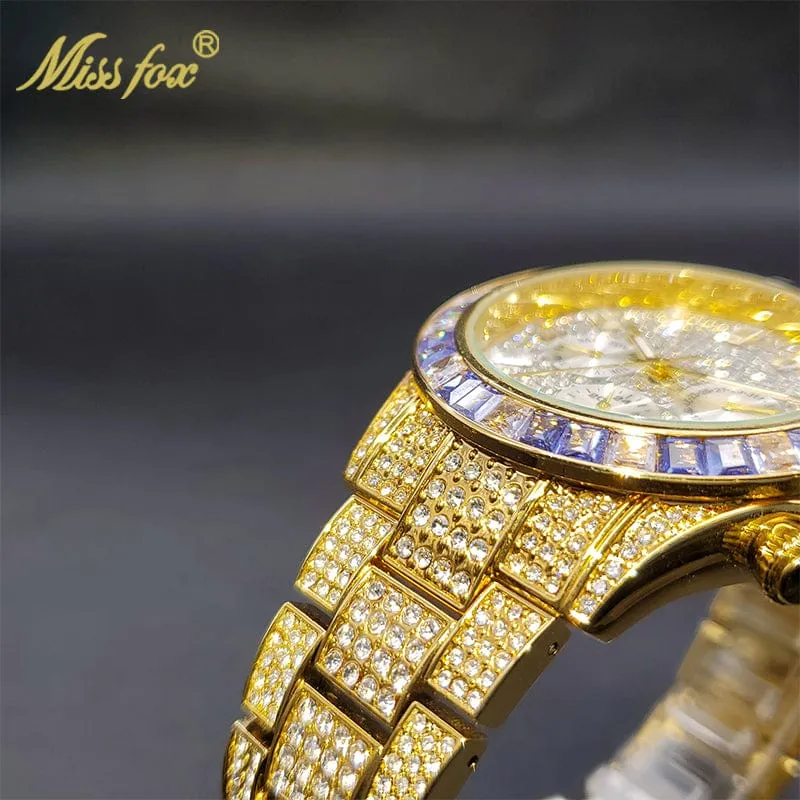 Men's Luxury Gold or Silver Waterproof Stainless Steel Watch