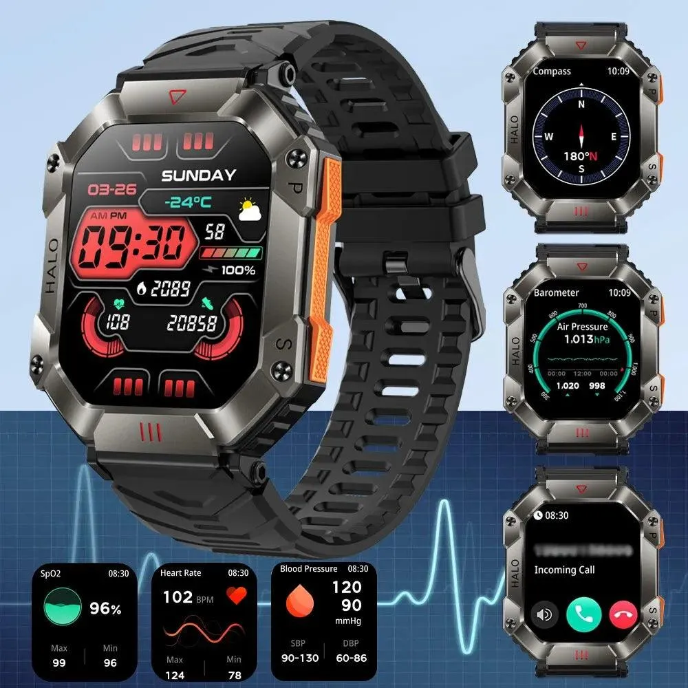 Men's Smartwatch with GPS, Barometer, Compass, and Bluetooth Call