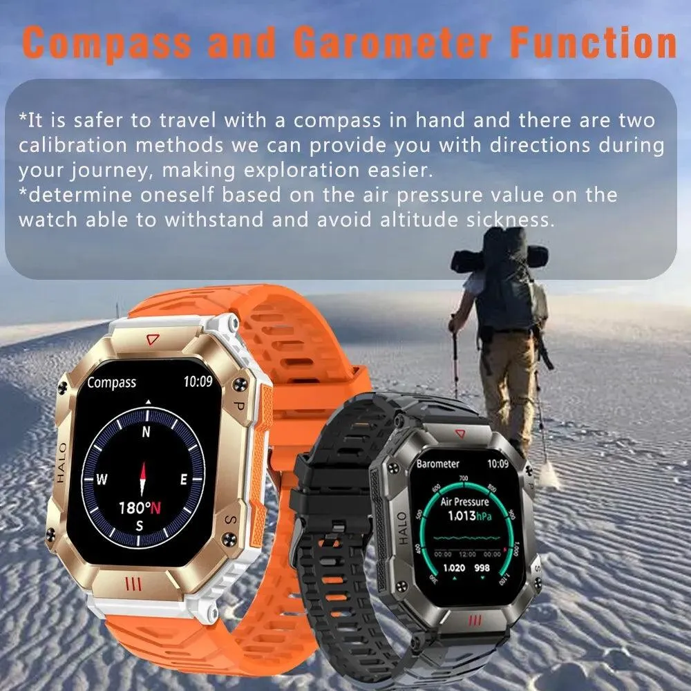 Men's Smartwatch with GPS, Barometer, Compass, and Bluetooth Call