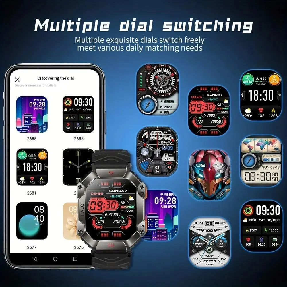 Men's Smartwatch with GPS, Barometer, Compass, and Bluetooth Call