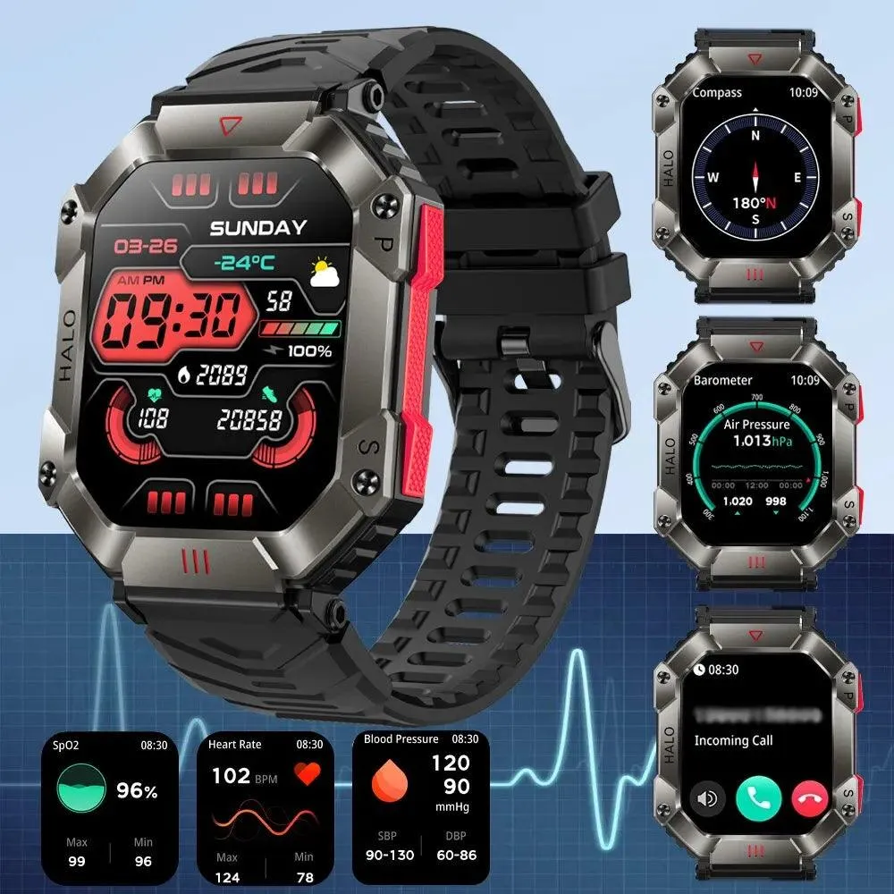 Men's Smartwatch with GPS, Barometer, Compass, and Bluetooth Call
