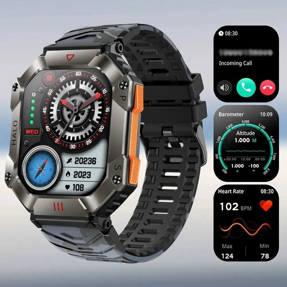 Men's Smartwatch with GPS, Barometer, Compass, and Bluetooth Call