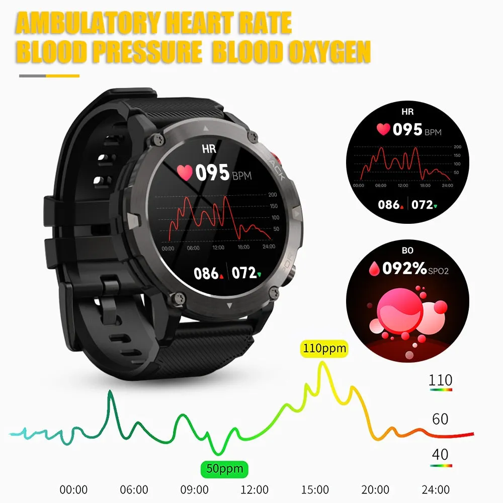 Military HD LCD Bluetooth Android / IOS Smart Watch