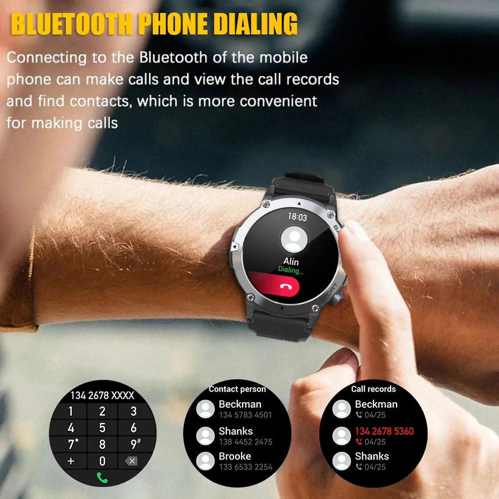 Military HD LCD Bluetooth Android / IOS Smart Watch