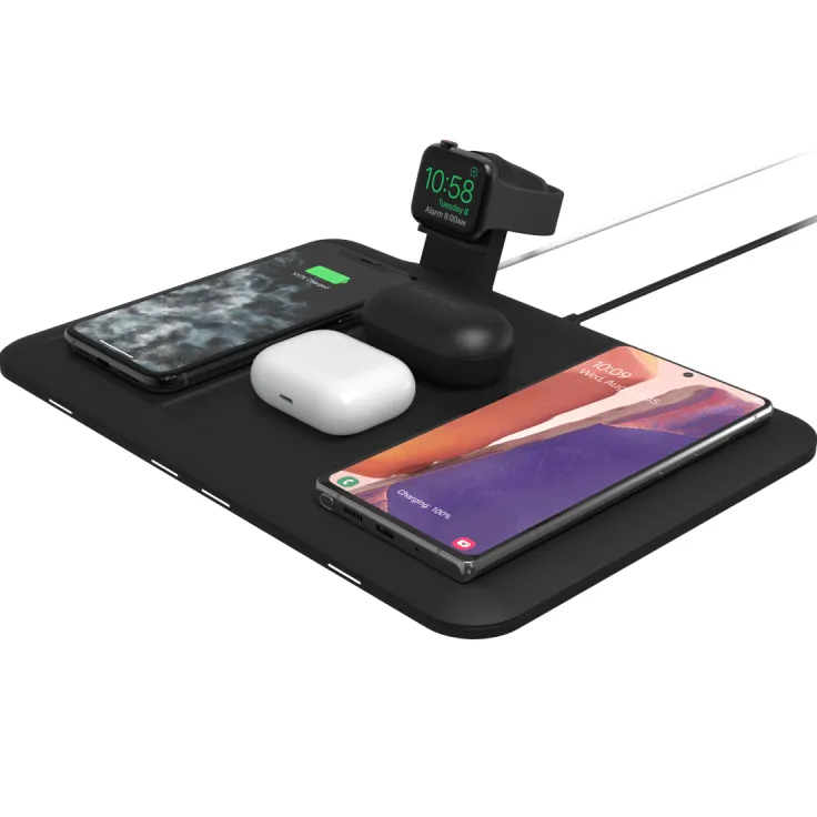 Mophie 4-in-1 Wireless Charging Mat 10W Qi Certified Charge Pad Phone Watch Airpods