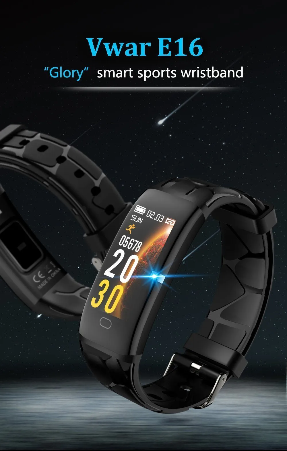 New Heart Rate Blood Pressure Fitness Bracelet IP67 Waterproof Sport Smart Band For iPhone Android