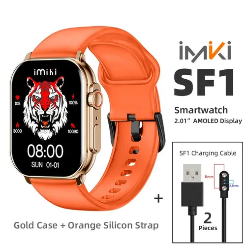 New IMIKI SF1 Smart Watch 2.01" AMOLED Display 1000nits BT Calling