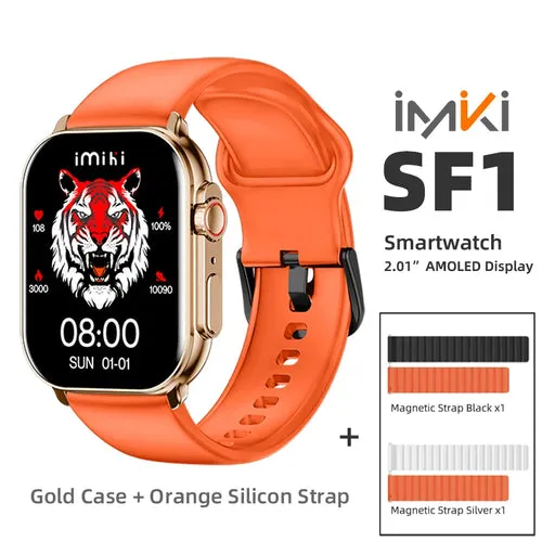 New IMIKI SF1 Smart Watch 2.01" AMOLED Display 1000nits BT Calling