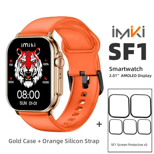 New IMIKI SF1 Smart Watch 2.01" AMOLED Display 1000nits BT Calling