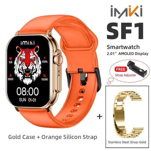 New IMIKI SF1 Smart Watch 2.01" AMOLED Display 1000nits BT Calling