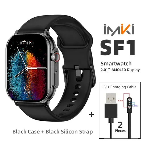 New IMIKI SF1 Smart Watch 2.01" AMOLED Display 1000nits BT Calling