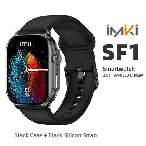 New IMIKI SF1 Smart Watch 2.01" AMOLED Display 1000nits BT Calling