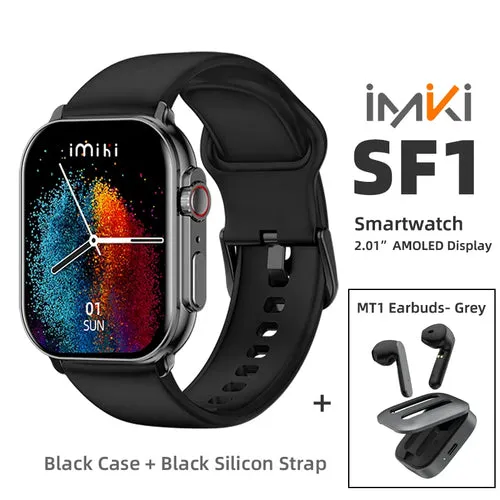 New IMIKI SF1 Smart Watch 2.01" AMOLED Display 1000nits BT Calling