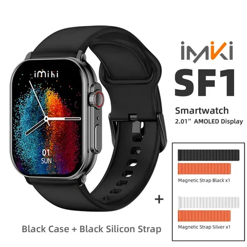 New IMIKI SF1 Smart Watch 2.01" AMOLED Display 1000nits BT Calling