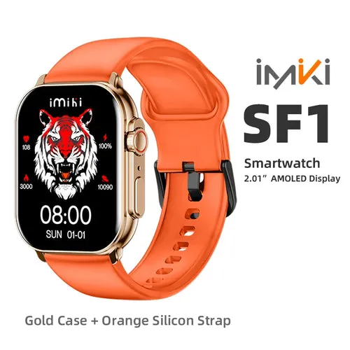 New IMIKI SF1 Smart Watch 2.01" AMOLED Display 1000nits BT Calling