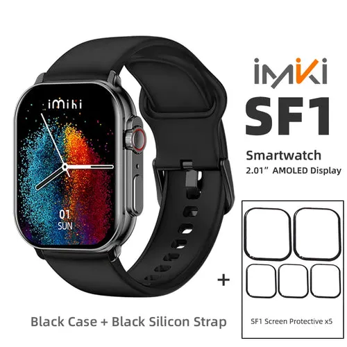 New IMIKI SF1 Smart Watch 2.01" AMOLED Display 1000nits BT Calling