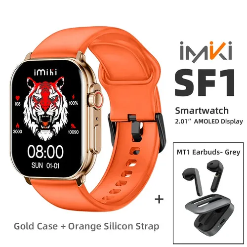 New IMIKI SF1 Smart Watch 2.01" AMOLED Display 1000nits BT Calling