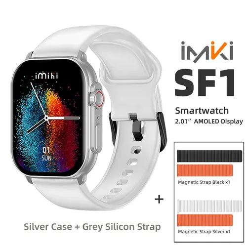 New IMIKI SF1 Smart Watch 2.01" AMOLED Display 1000nits BT Calling