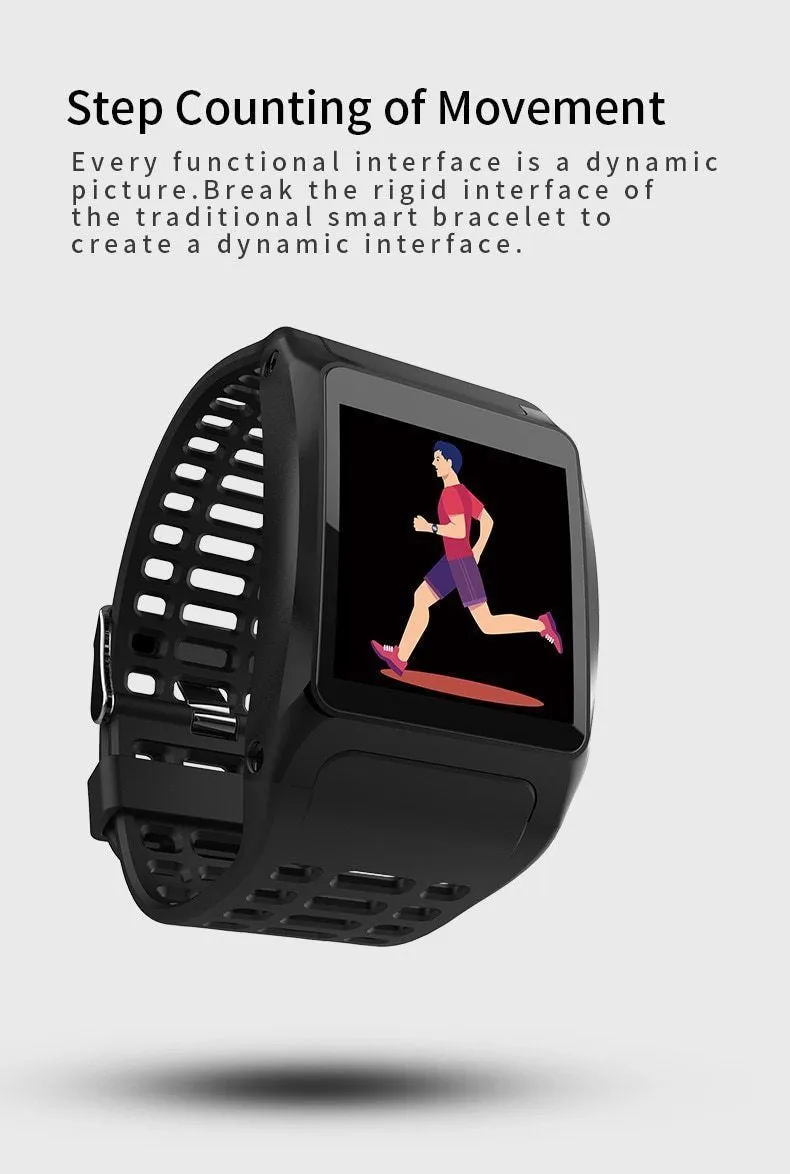 New IP67 Waterproof Bluetooth Pedometer Heart Rate Monitor Colour Display Smart Watch For Android iOS