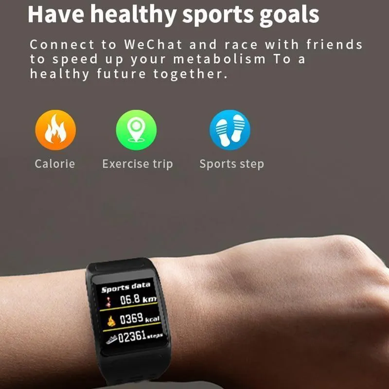 New IP67 Waterproof Bluetooth Pedometer Heart Rate Monitor Colour Display Smart Watch For Android iOS